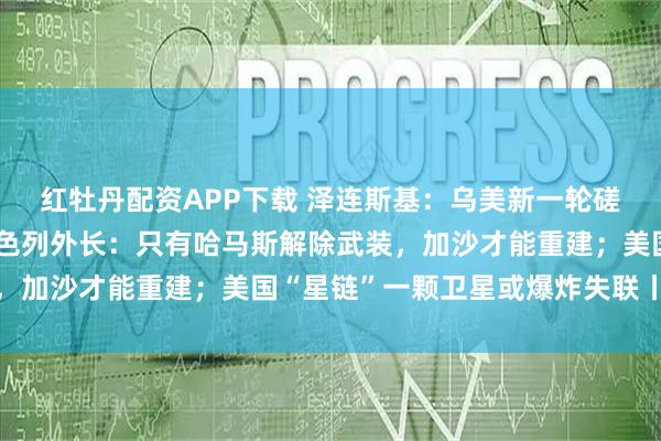 红牡丹配资APP下载 泽连斯基:乌美新一轮磋商取得建设性进展;以色列外长:只有哈马斯解除武装,加沙才能重建;美国“星链”一颗卫星或爆炸失联丨早报